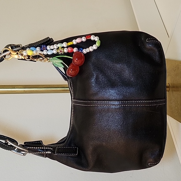 Coach Y2K Legacy Elegant Black Leather Convertible Crossbody Hobo Bag 9566 - Picture 2 of 16